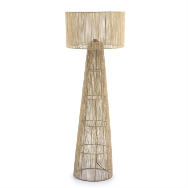 Vloerlamp Oshu, gemaakt van jute. Geeft sfeer en elegantie in jouw interieur